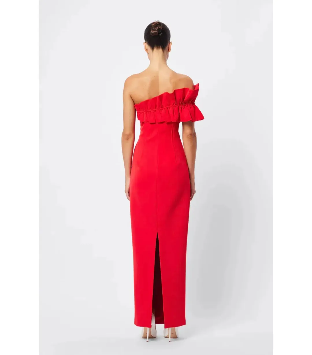 Mossman Soft Spoken Midi Dress Red Size AU 8 for rent on The Volte - main image