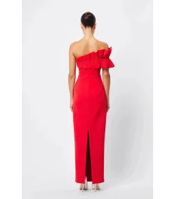 Mossman Soft Spoken Midi Dress Red Size AU 8 for rent on The Volte - image 7