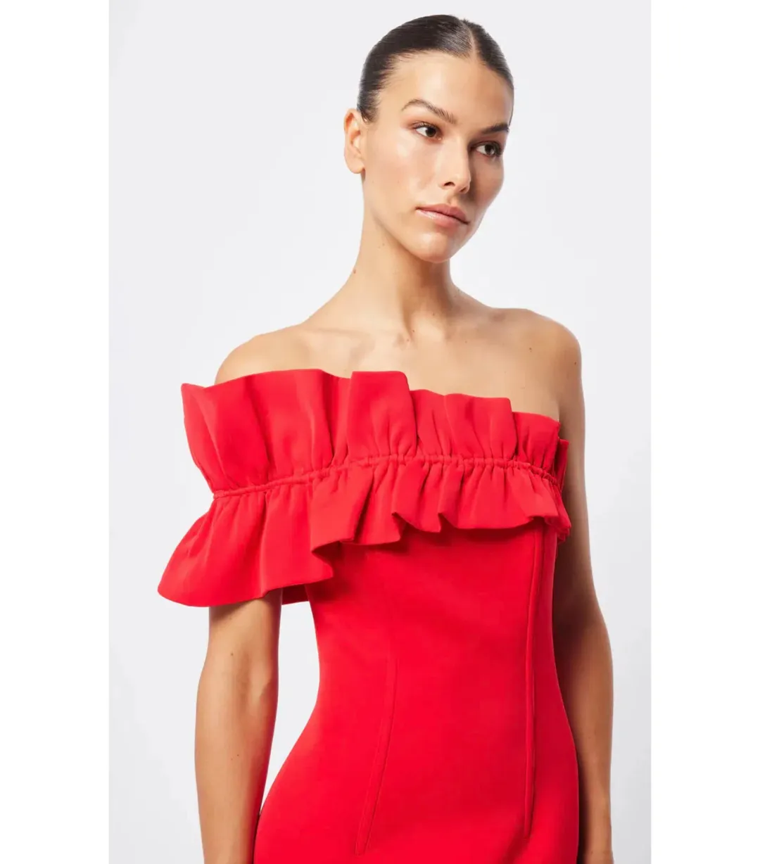 Mossman Soft Spoken Midi Dress Red Size AU 8 for rent on The Volte - main image