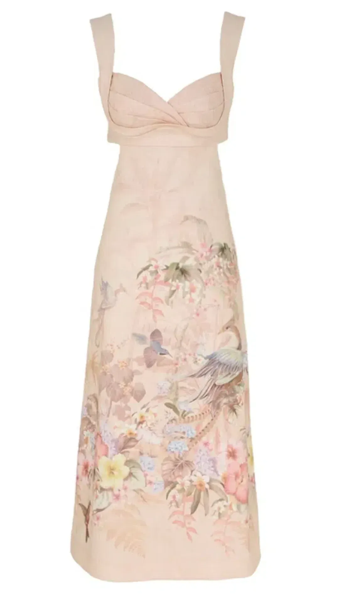 Zimmermann Illuminate Midi Dress in Ivory Tropical Size 1 / AU 10  for rent on The Volte - main image