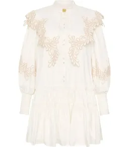 Aje Botanical Trim Collar Dress Ivory Size AU 16 for rent on The Volte - image 4