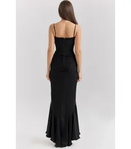 House of CB Gabbi Mesh Ruffled Front Gown Black Size XS / AU 6 for rent on The Volte - image 5