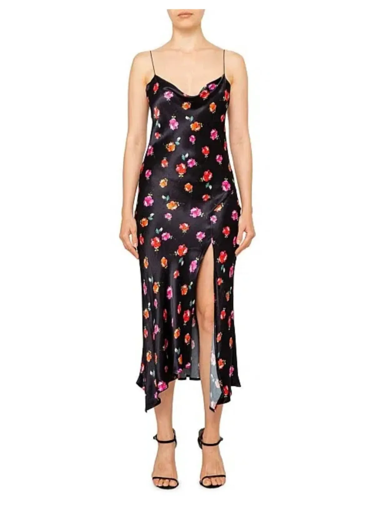 Bec & Bridge Floral Midi Dress Black Floral Size AU 6 for rent on The Volte - main image
