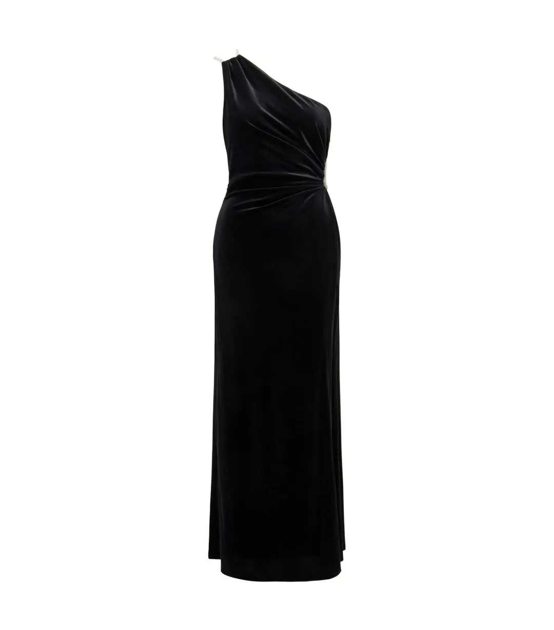 Forever New Costanza Diamante Velvet Gown Black Size AU 4  for rent on The Volte - main image