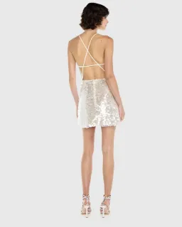 Manning Cartell Clear Statement Mini Dress in Stone Size 6 for rent on The Volte - image 3