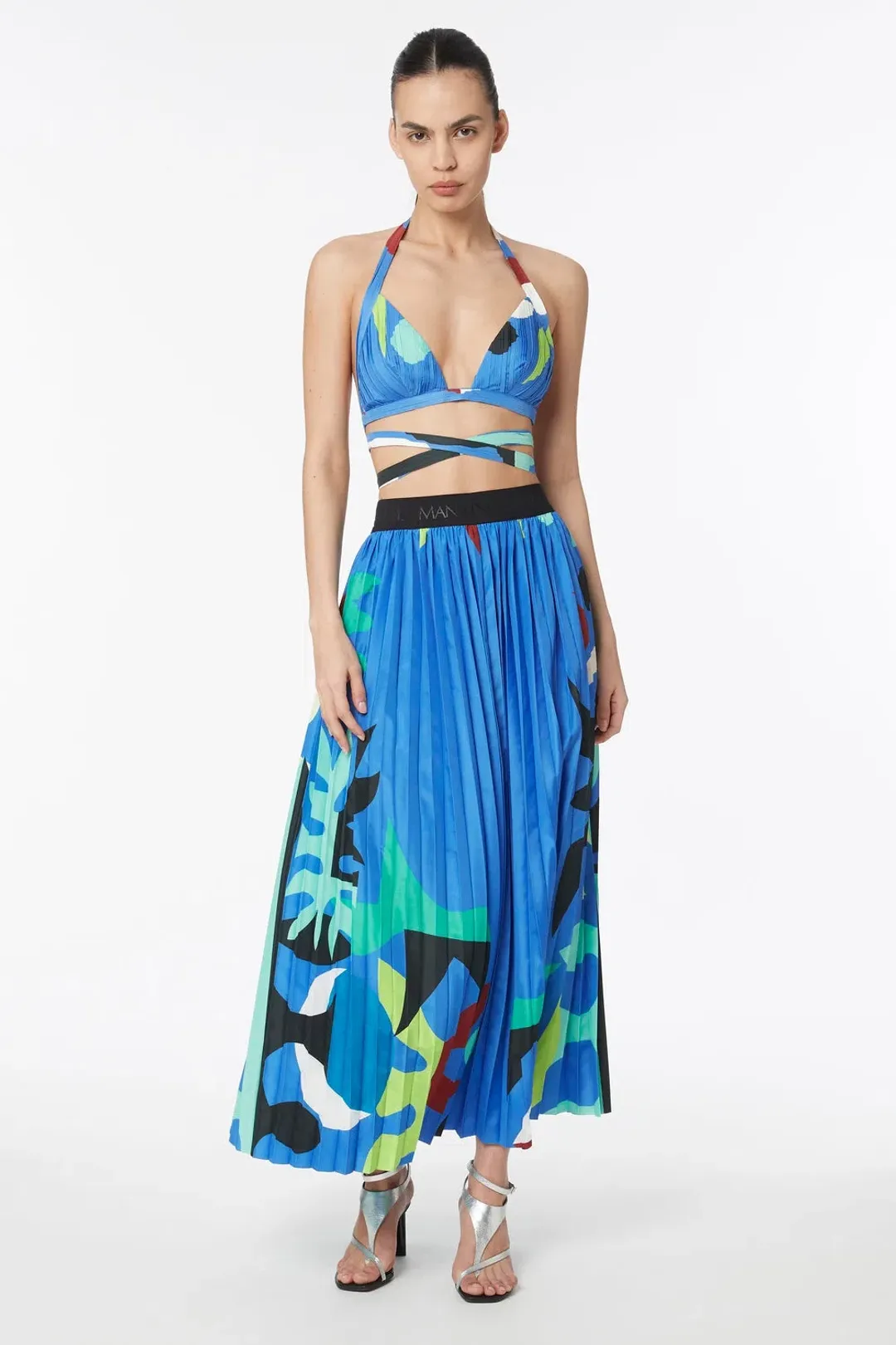 Manning Cartell Curtain of the Moon Bralette (Size XS) and Midi Skirt (Size S) Set in Multi  for rent on The Volte - main image