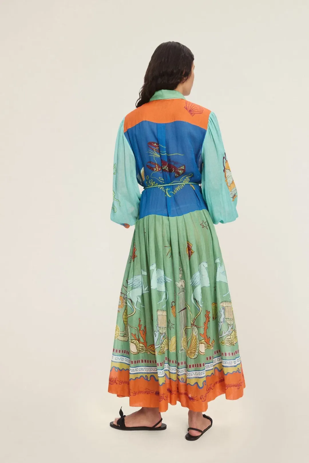 Alemais Surrealist Summer Ramie Shirtdress Multi Size 10 for rent on The Volte - main image