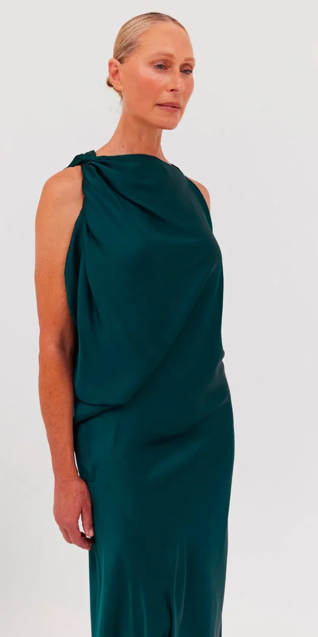 Bianca Spender Roma Silk Gown Petrol Size 3 / AU 12 for rent on The Volte - main image