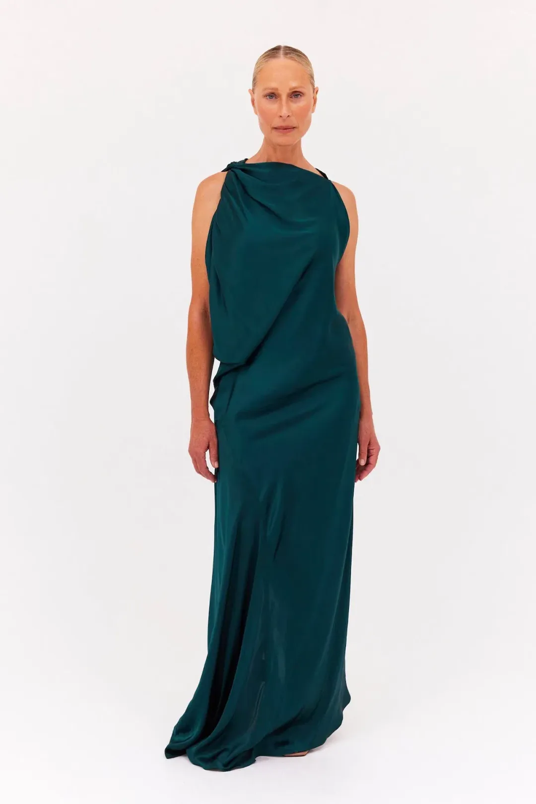 Bianca Spender Roma Silk Gown Petrol Size 3 / AU 12 for rent on The Volte - main image