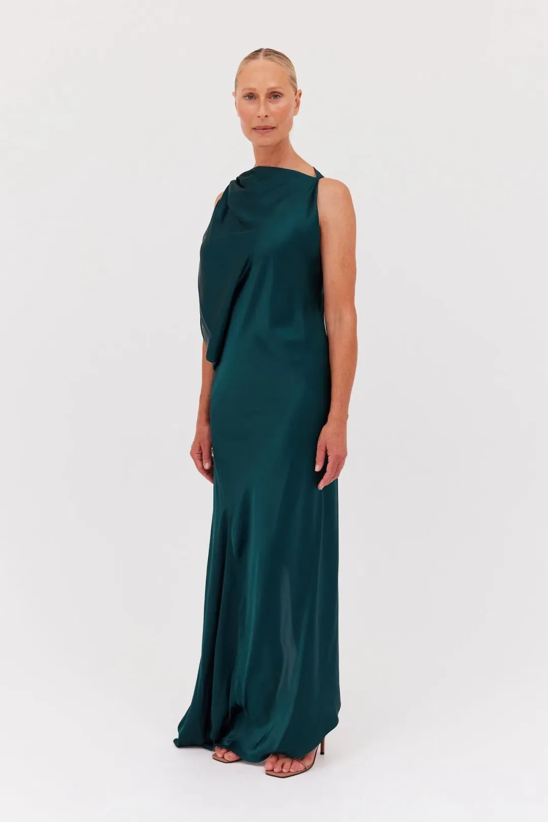 Bianca Spender Roma Silk Gown Petrol Size 3 / AU 12 for rent on The Volte - main image
