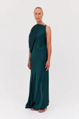 Bianca Spender Roma Silk Gown Petrol Size 3 / AU 12 for rent on The Volte - image 5