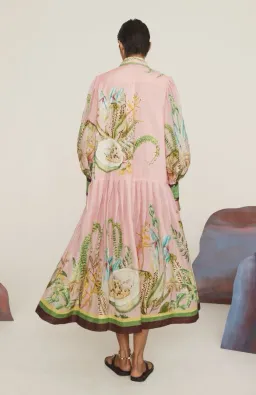 Alemais Papaya Shirtdress Pink Multi Size 14 for rent on The Volte - image 2