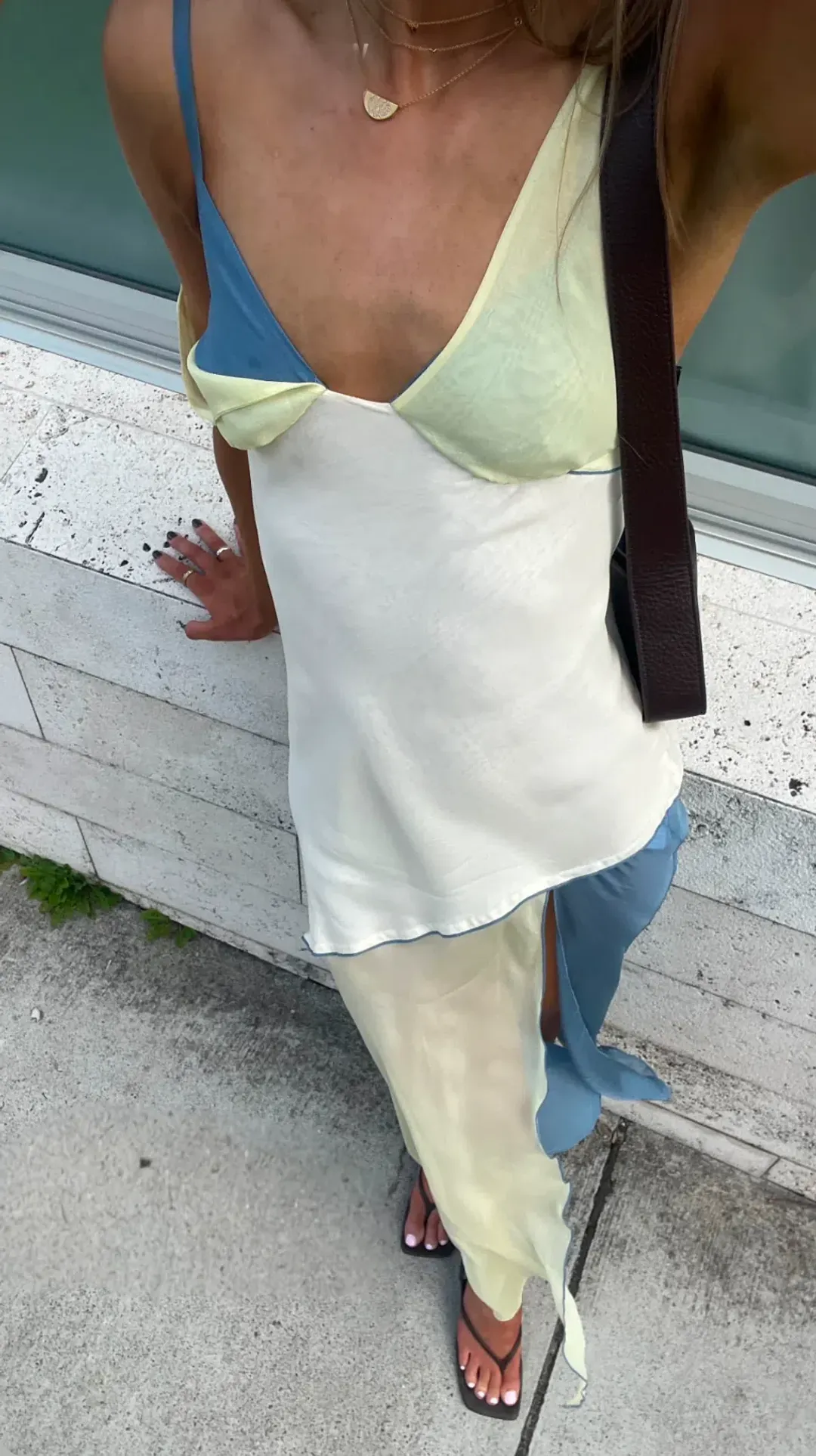 Sir the LabelThames Slip Midi  Dress Ecru  Multi Size 12  for rent on The Volte - main image