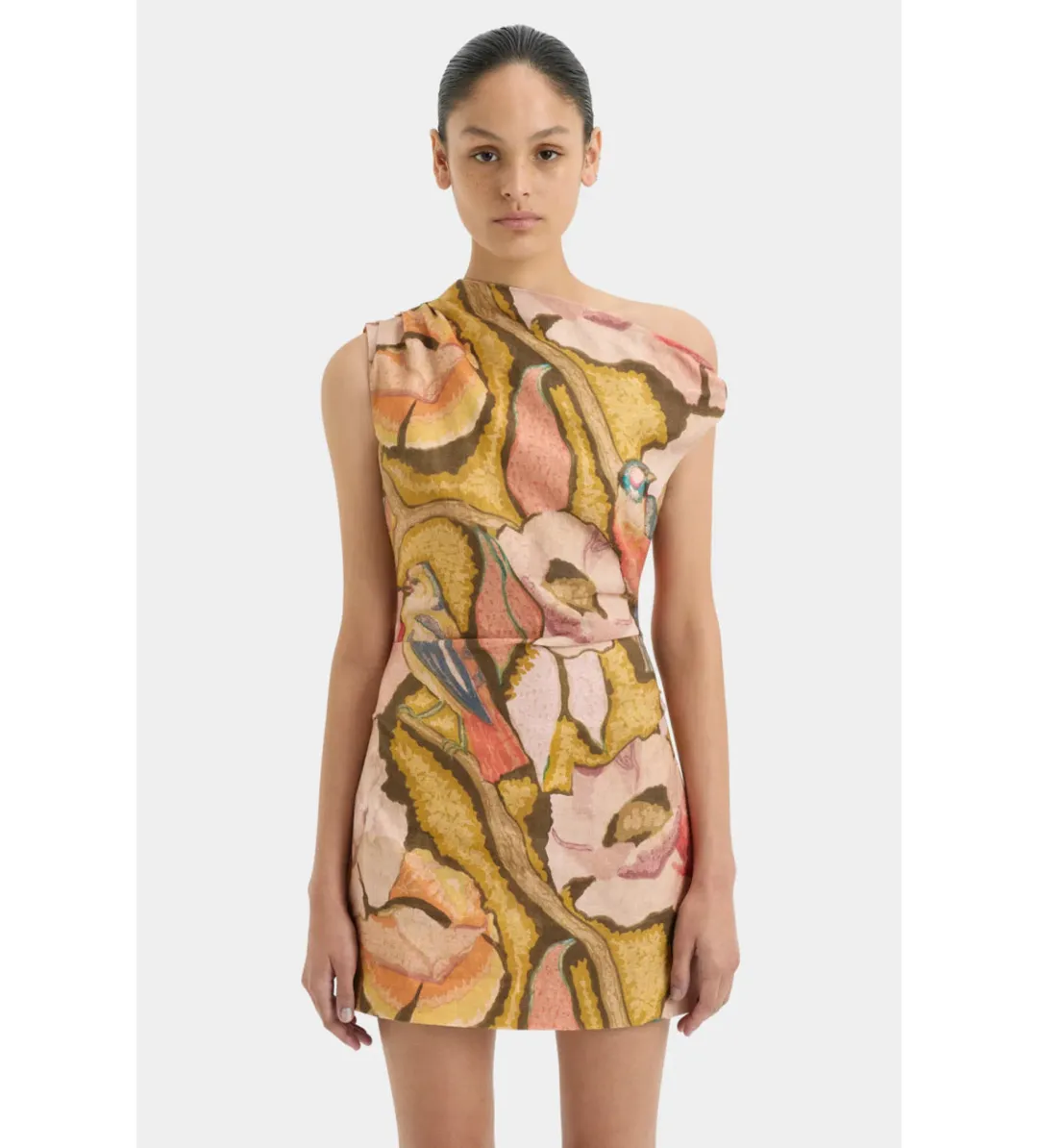 Sir the Label Talulah Knot Mini Dress Sanderling Floral Size 0P/AU 4  for rent on The Volte - main image