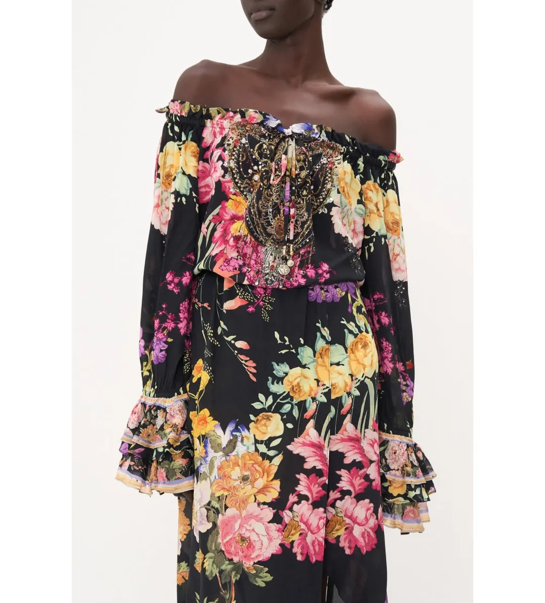 Camilla Drop Shoulder Split Maxi Dress Libertine Lady Size 16 for rent on The Volte - main image