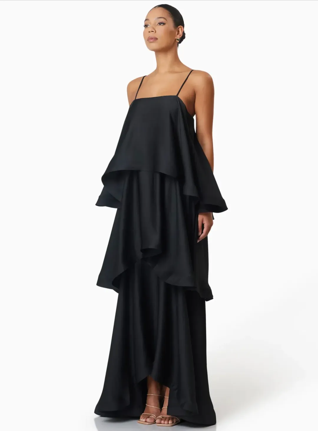Elliatt Tilly Tiered Maxi Dress in Black Size S / AU 8 for rent on The Volte - main image