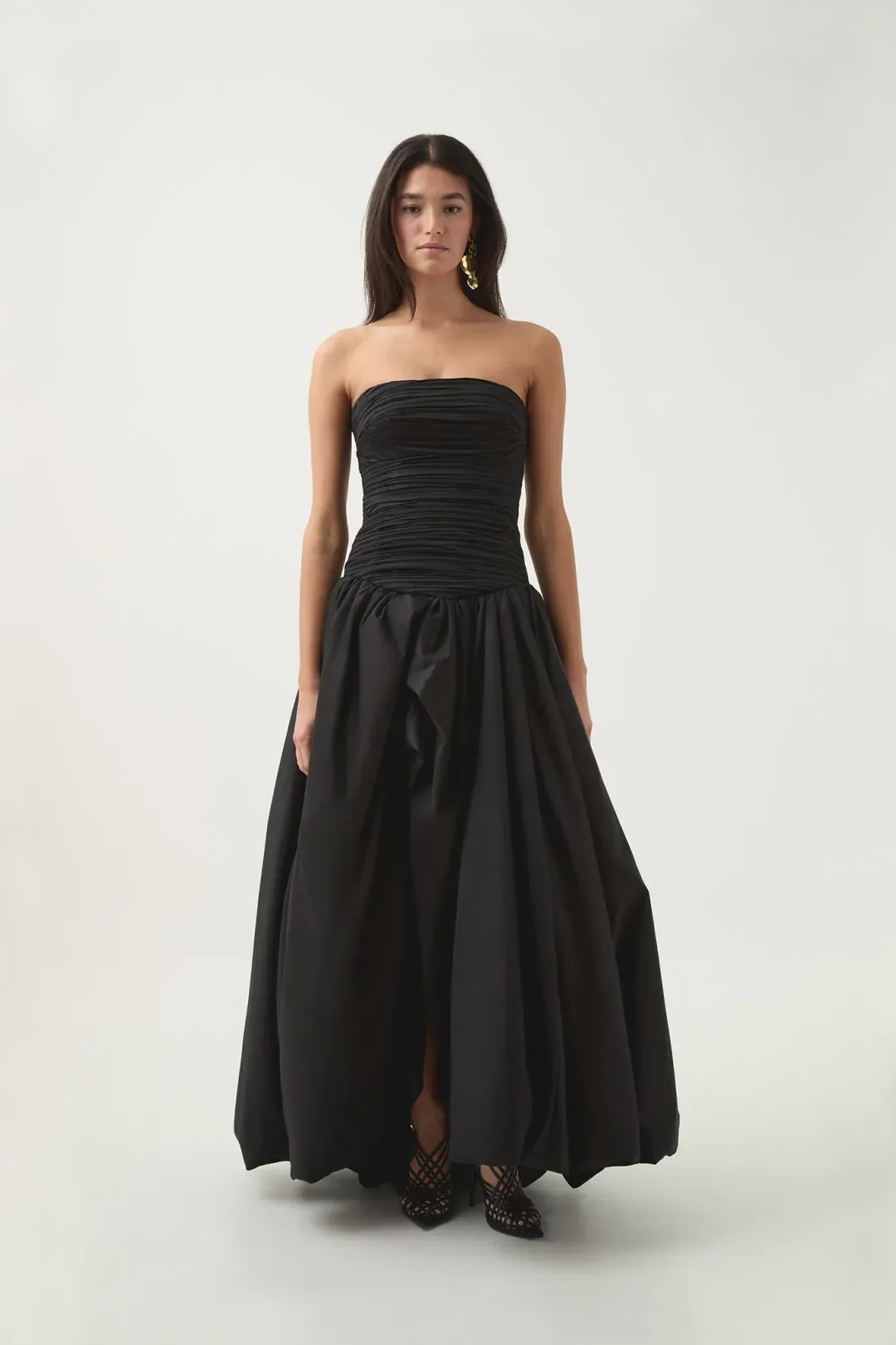 Aje Violette Bubble Hem Maxi Dress Black Size 4  for rent on The Volte - main image