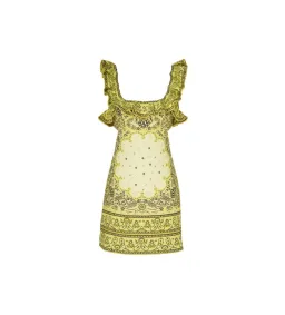 Zimmermann Matchmaker Frill Mini Dress Yellow Bandana Size 3 / AU 14 for rent on The Volte - image 5