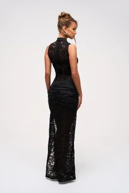 Murci Onyx Lace Keyhole Maxi Dress Black Size 8/S for rent on The Volte - image 3
