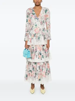 Zimmermann Acacia Tiered Maxi Dress Cream Multi Floral Size 3 / AU 14 for rent on The Volte - image 1