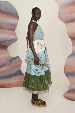 Alemais Bath House Ruffle Midi Dress Multi Size 12 for rent on The Volte - image 4