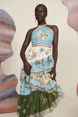 Alemais Bath House Ruffle Midi Dress Multi Size 12 for rent on The Volte - image 2