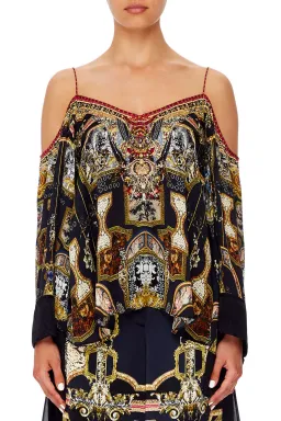 Camilla Flare Sleeve Top Midnight Meeting Size M / AU 12 for rent on The Volte - image 2