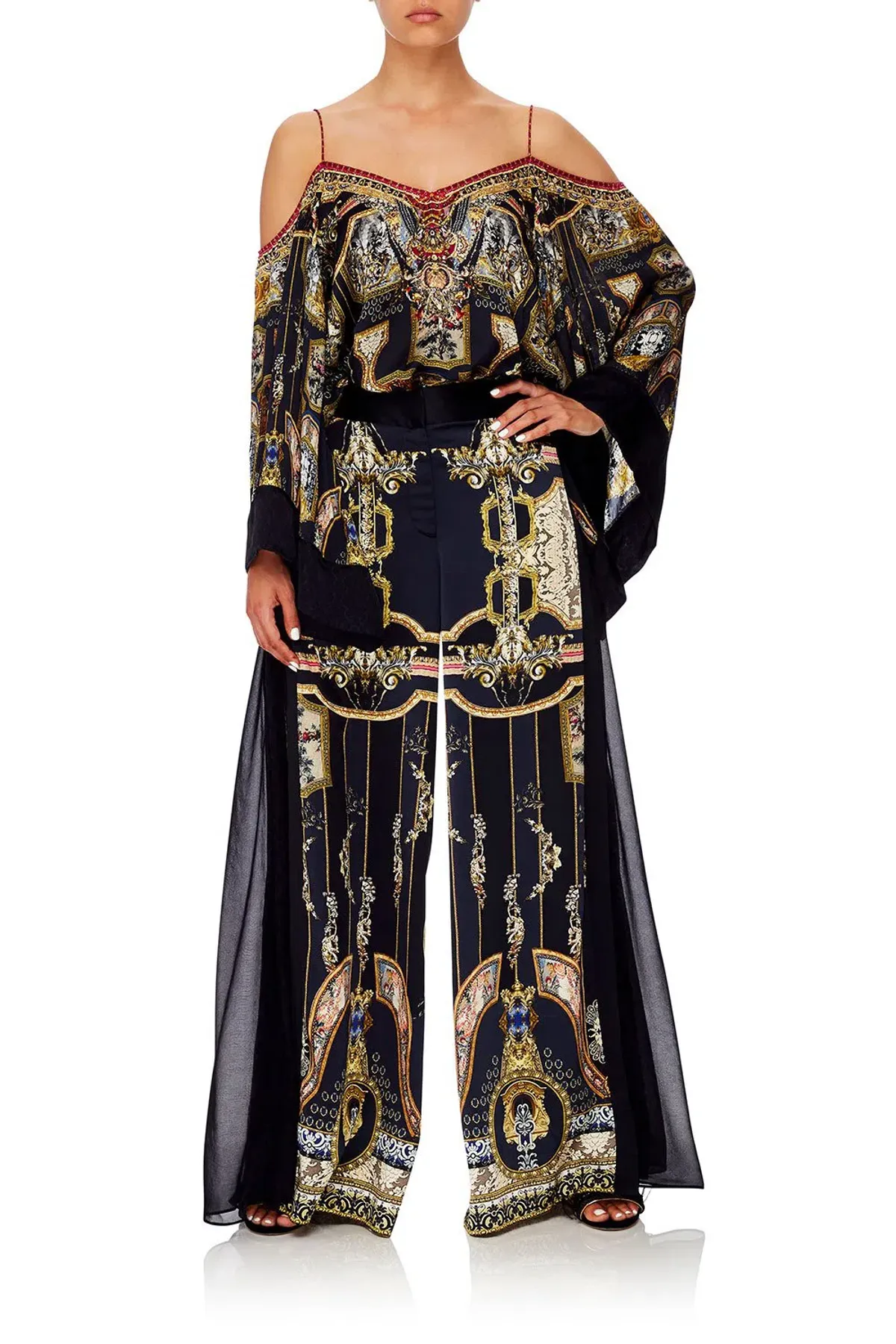 Camilla Flare Sleeve Top Midnight Meeting Size M / AU 12 for rent on The Volte - main image