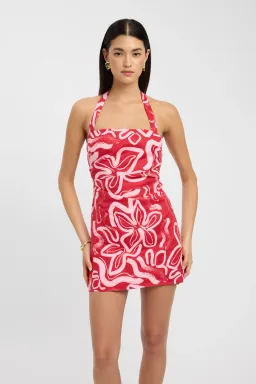 Kookai Soley Rouched Mini Dress Pink/Red Size 8 for rent on The Volte - image 7