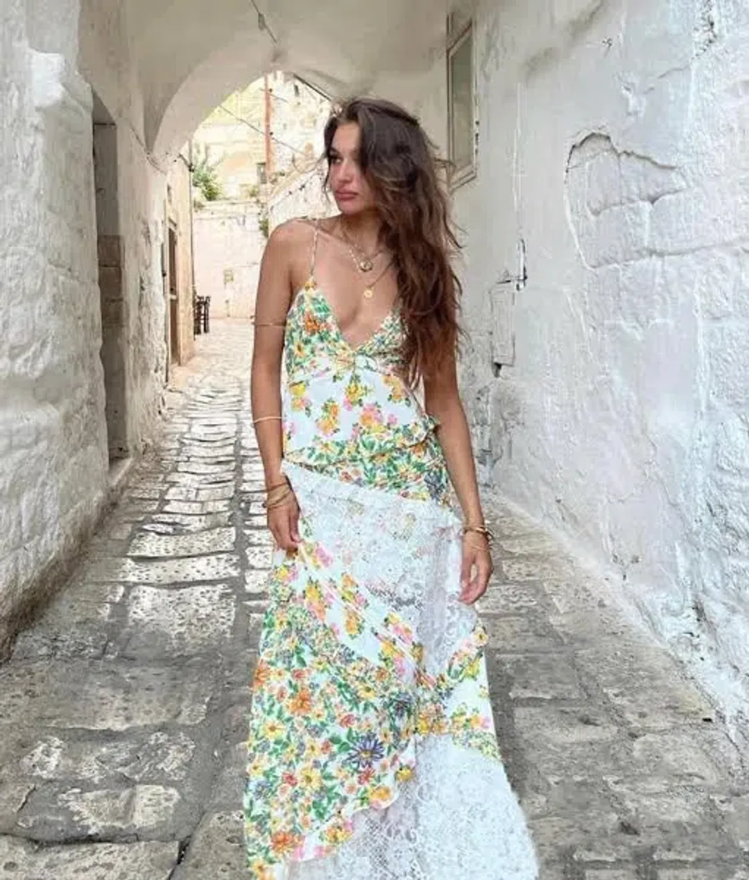 For Love and Lemons Rosalyn Maxi Dress Marigold Floral Size 8 for rent on The Volte - main image