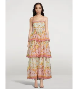 Zimmermann Laurel Frill Midi Dress Floral Size 3 / AU 10-12 for rent on The Volte - image 1
