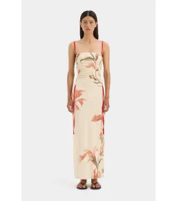 Sir the Label Hana Ruched Midi Dress Gladioli Print Size 2 / AU 10 for rent on The Volte - image 1