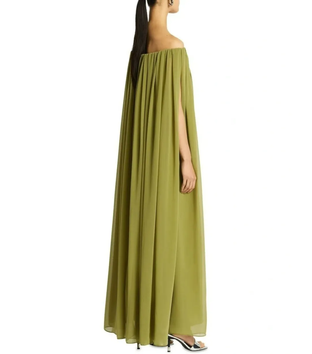 Sass & Bide Claret Maxi Dress Olive Green Size AU 6 for rent on The Volte - main image