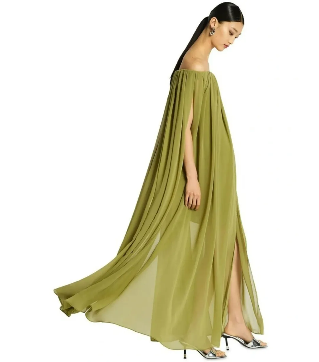 Sass & Bide Claret Maxi Dress Olive Green Size AU 6 for rent on The Volte - main image