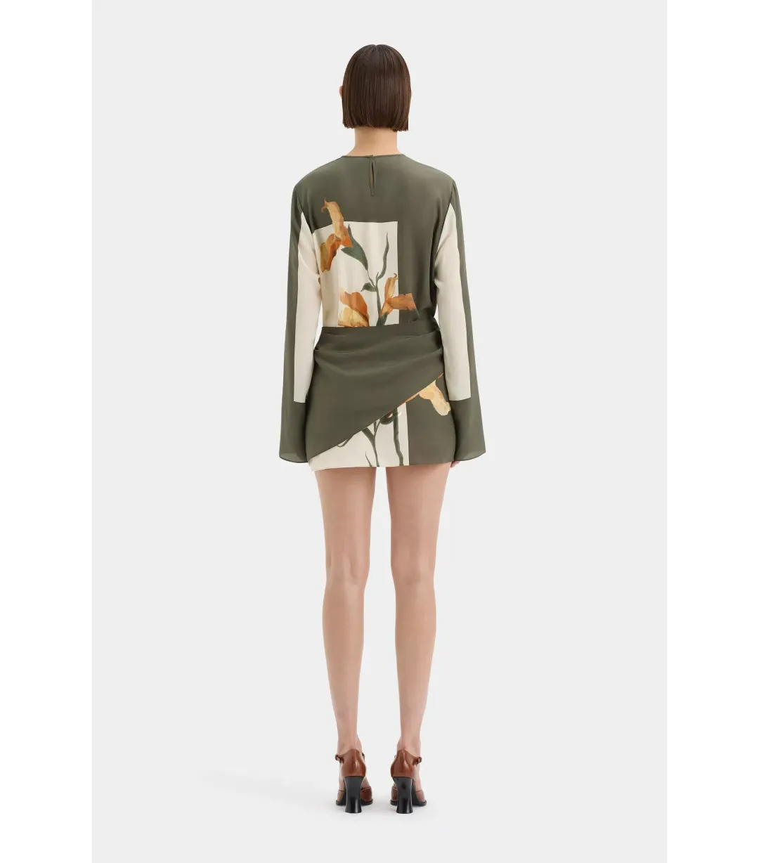 Sir the Label Constance Twist Mini Dress Iris Floral Size 3 / AU 12  for rent on The Volte - main image