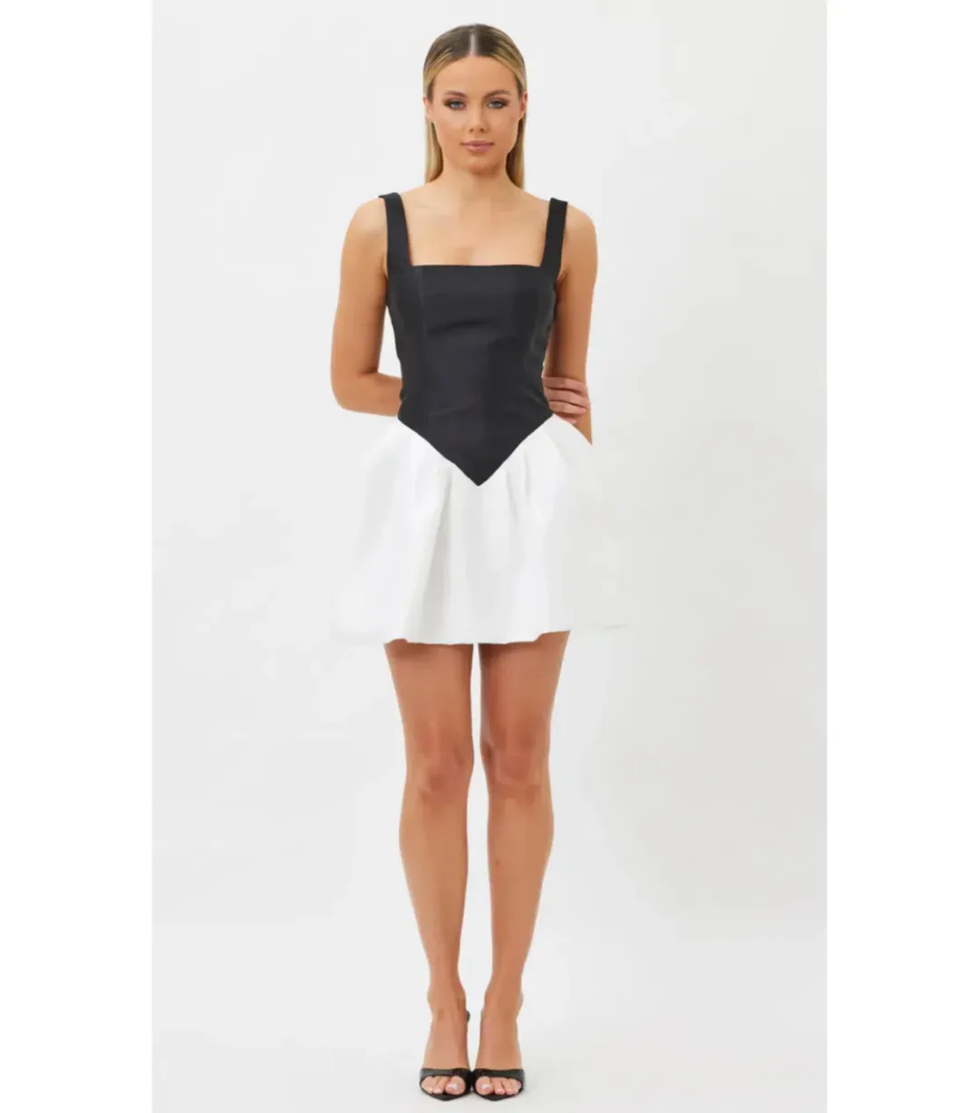 Bianca & Bridgett Alba Mini Dress Black/White Size AU 10  for rent on The Volte - main image