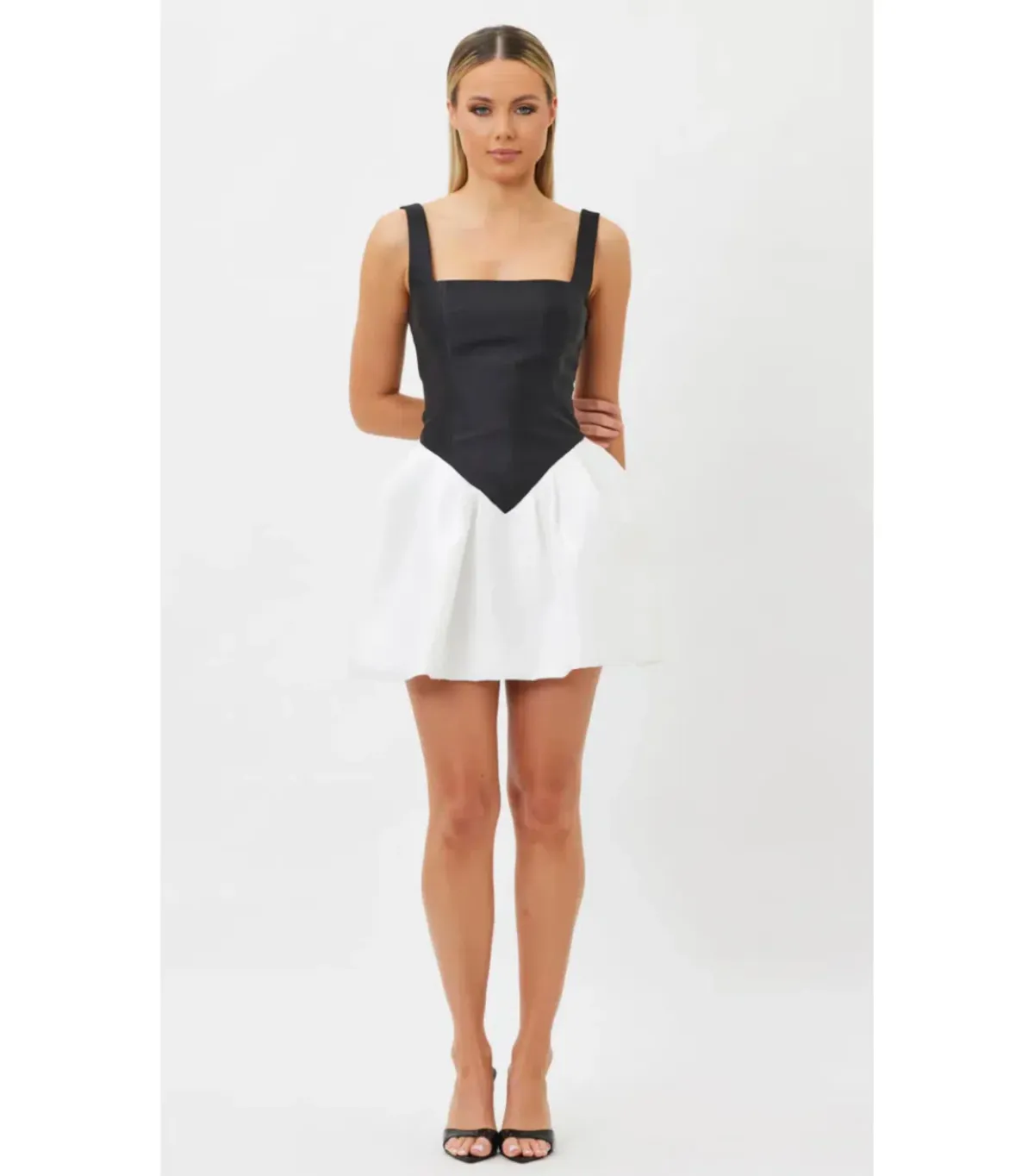Bianca & Bridgett Alba Mini Dress Black/White Size AU 10  for rent on The Volte - main image