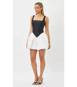 Bianca & Bridgett Alba Mini Dress Black/White Size AU 10  for rent on The Volte - image 2