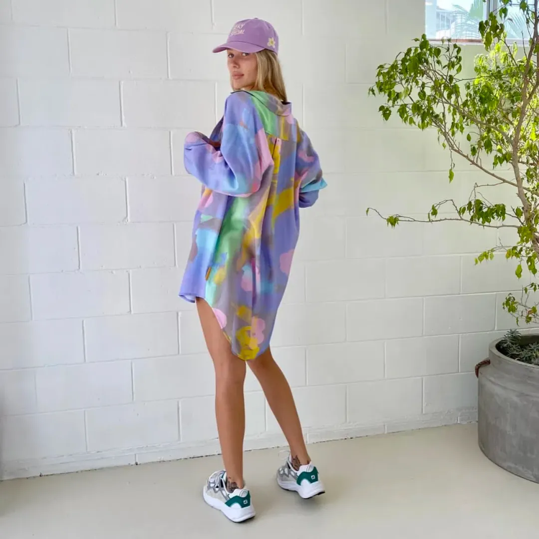 Something Very Special Happy High-biscus Shirt Dress Multi Size AU 10  for rent on The Volte - main image