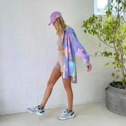 Something Very Special Happy High-biscus Shirt Dress Multi Size AU 10  for rent on The Volte - image 2