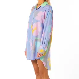 Something Very Special Happy High-biscus Shirt Dress Multi Size AU 10  for rent on The Volte - image 4
