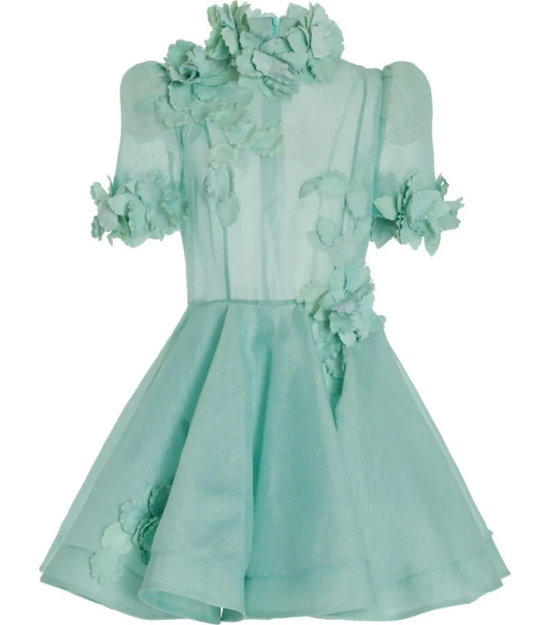 Zimmermann High Tide Lift Off Flower Mini Dress Mint Size 1 / AU 10  for rent on The Volte - main image
