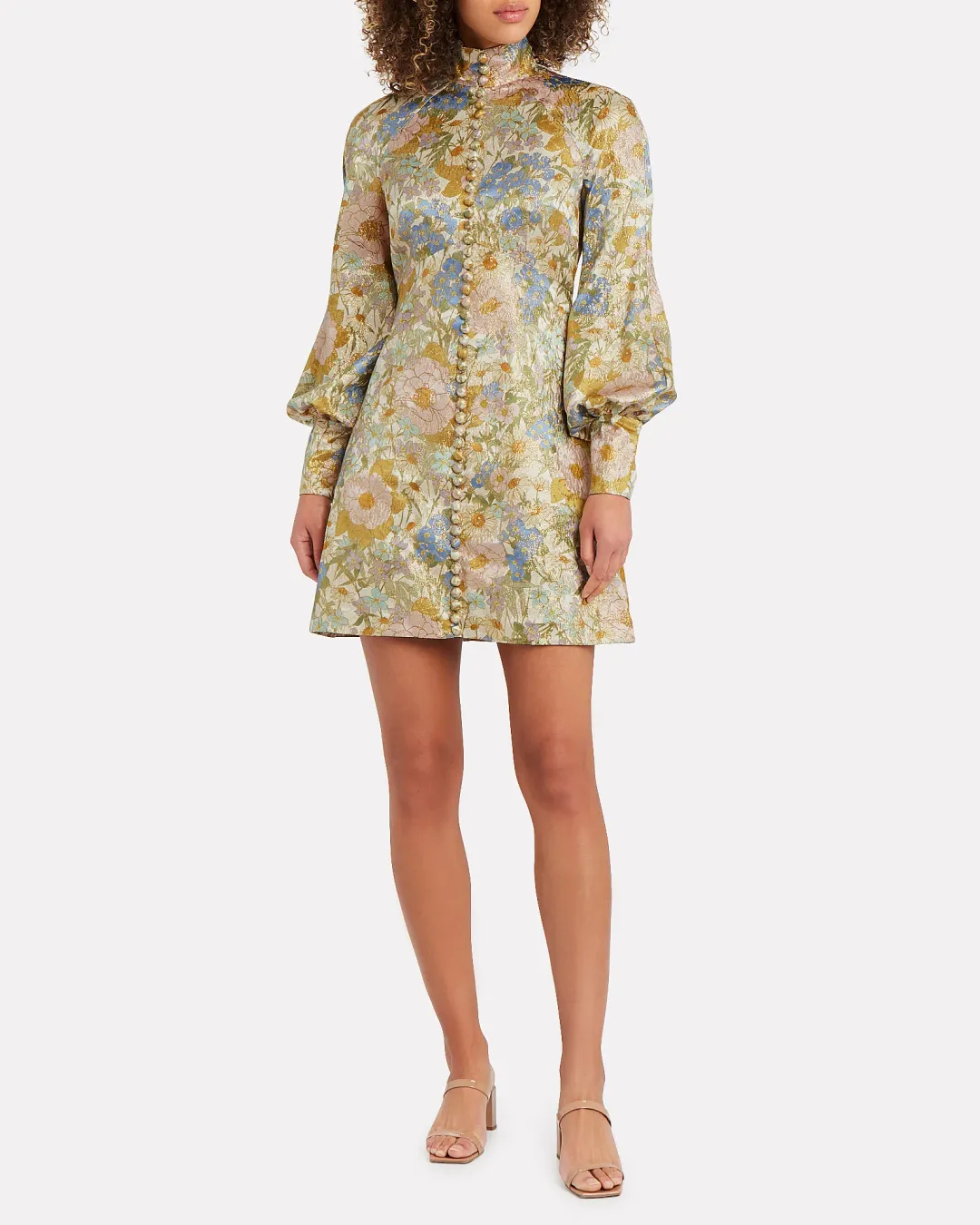 Zimmermann Super Eight Floral Brocade Buttoned Mini Dress Multi Size 2 / AU 12 for rent on The Volte - main image