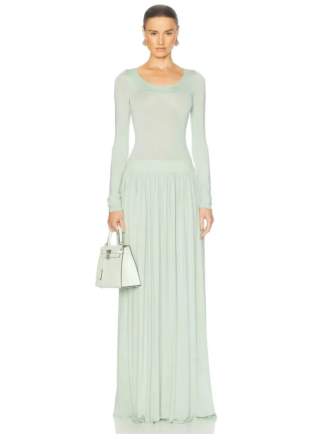 Helsa Aesther Jersey Dress Seafoam Green Size S / AU 8 for rent on The Volte - main image