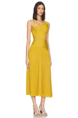 Zimmermann Devi Lurex Midi Dress in Mustard Yellow Size 1 / AU 10 for rent on The Volte - image 2
