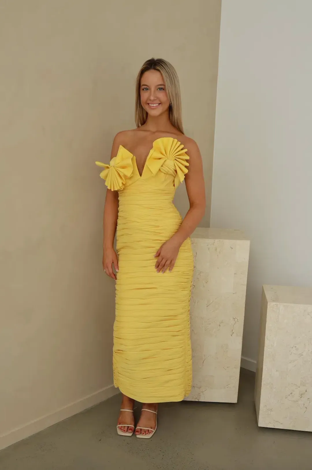 Rachel Gilbert Jensen Dress Yellow Size 2/Au 10  for rent on The Volte - main image