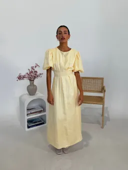 Modi Air Linen Maxi Dress Butter Yellow  Size 12 for rent on The Volte - image 1