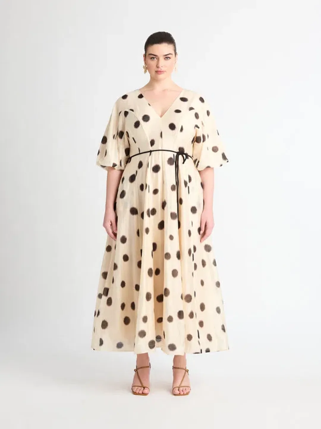 Sheike Audrey spot mesh maxi dress size 18 for rent on The Volte - main image