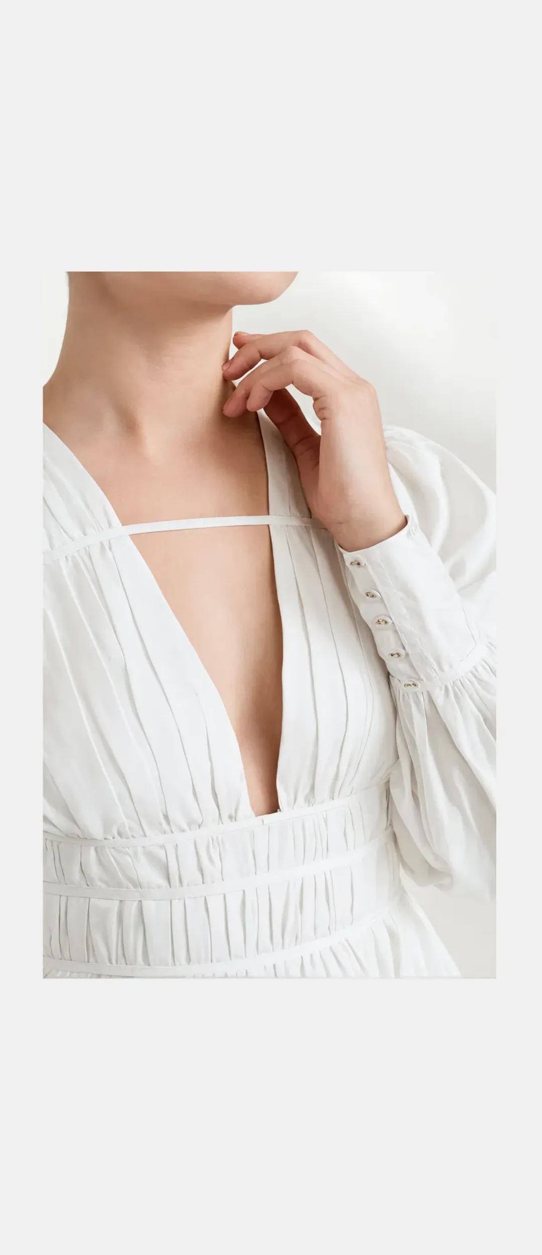 Aje Fallingwater Gathered Mini Dress White Size 12 for rent on The Volte - main image