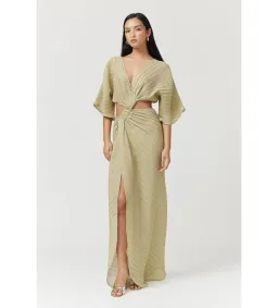 Suboo Stevie Cross-Over Midi Dress Gold Size XS/Au 8  for rent on The Volte - image 1